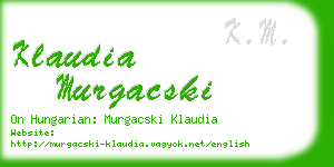 klaudia murgacski business card